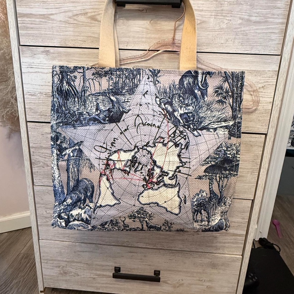 Stylish Blue and Tan Tote Bag